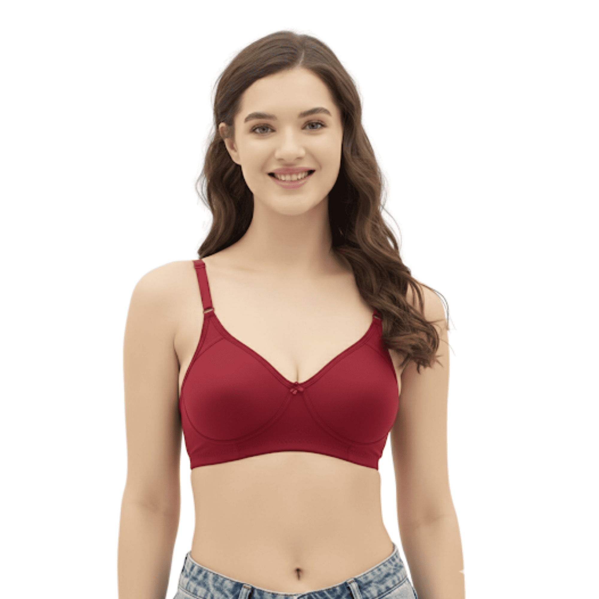 Women’s Lightly Padded seamless T-shirt Bra| Ultra Comfort Full Coverage Support Bra|Soft Breathable Polyester Fabric with Adjustable Straps | Seamless Everyday Innerwear for Women